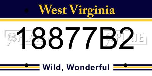 18877B2 West Virginia License Plate
