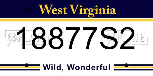 18877S2 West Virginia License Plate