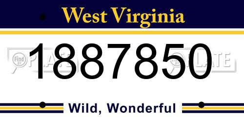 1887850 West Virginia License Plate