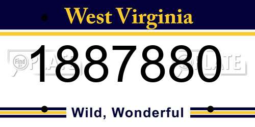 1887880 West Virginia License Plate