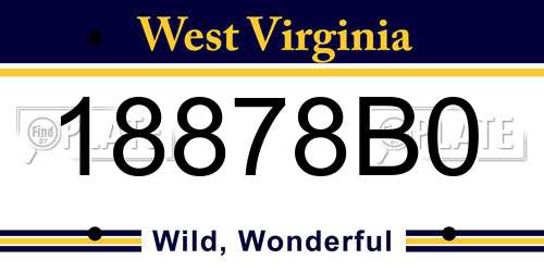 18878B0 West Virginia License Plate