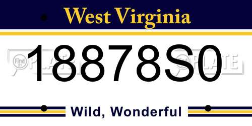 18878S0 West Virginia License Plate