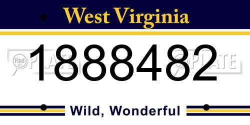 1888482 West Virginia License Plate