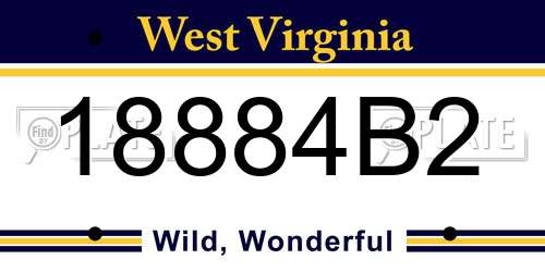 18884B2 West Virginia License Plate