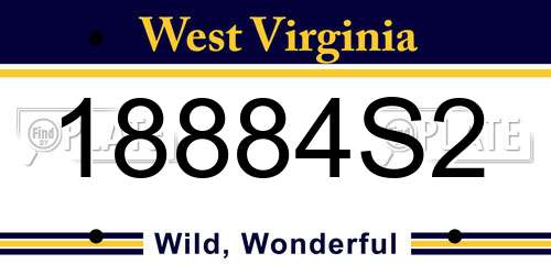 18884S2 West Virginia License Plate