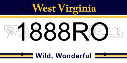 1888RO West Virginia License Plate