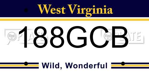 188GCB West Virginia License Plate