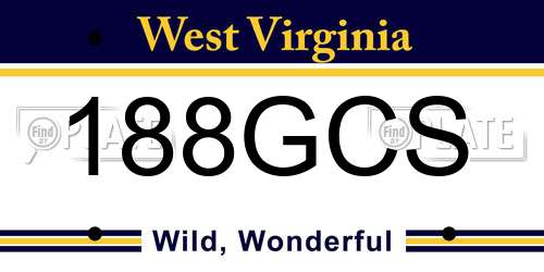 188GCS West Virginia License Plate