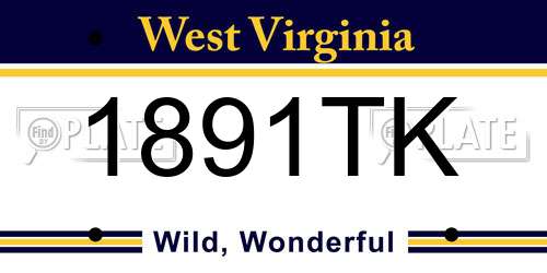 1891TK West Virginia License Plate