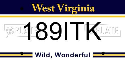 189ITK West Virginia License Plate