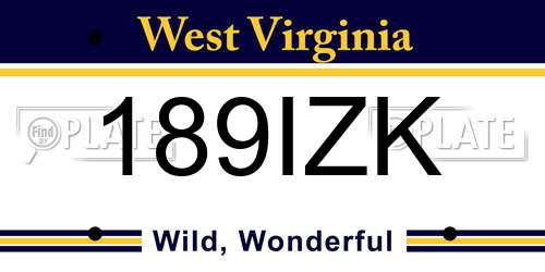 189IZK West Virginia License Plate