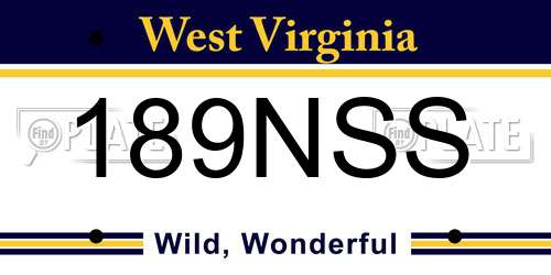 189NSS West Virginia License Plate