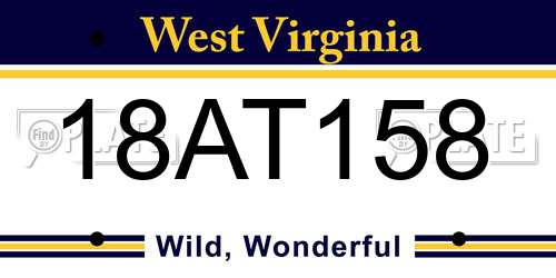 18AT158 West Virginia License Plate