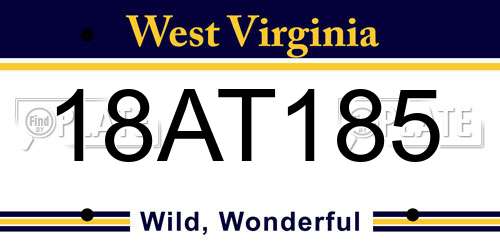 18AT185 West Virginia License Plate