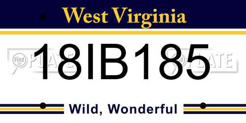18IB185 West Virginia License Plate