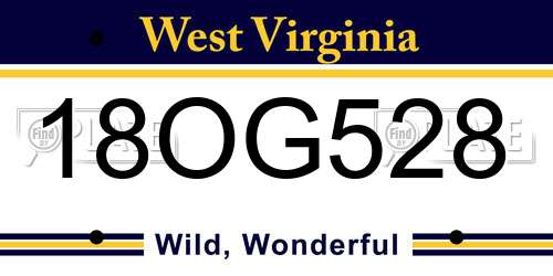 18OG528 West Virginia License Plate