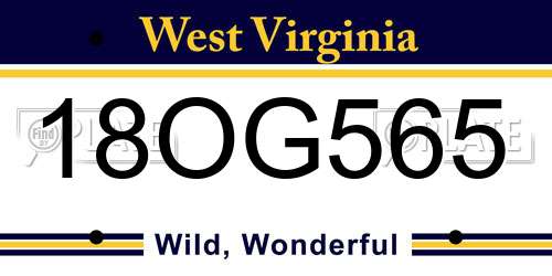 18OG565 West Virginia License Plate
