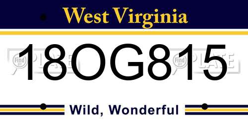 18OG815 West Virginia License Plate