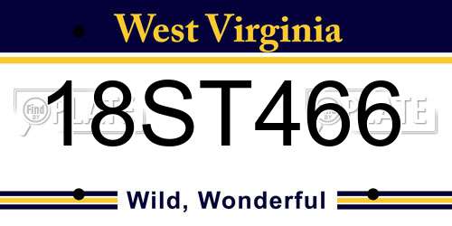 18ST466 West Virginia License Plate