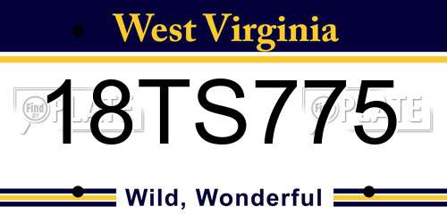 18TS775 West Virginia License Plate