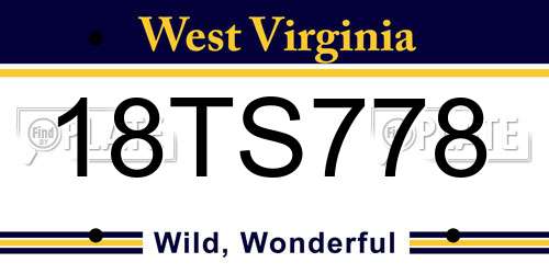 18TS778 West Virginia License Plate