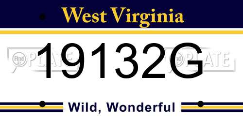 19132G West Virginia License Plate