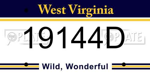 19144D West Virginia License Plate