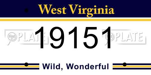 19151 West Virginia License Plate