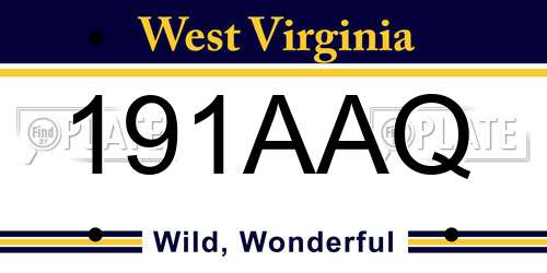 191AAQ West Virginia License Plate