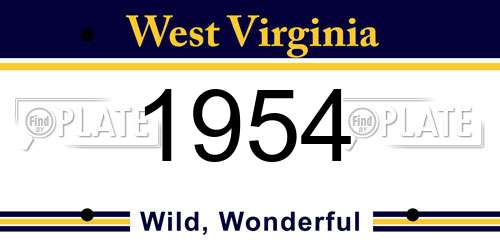 1954 West Virginia License Plate