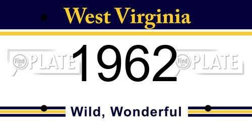 1962 West Virginia License Plate