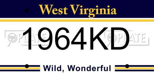 1964KD West Virginia License Plate