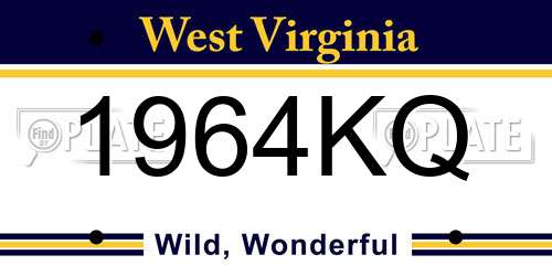 1964KQ West Virginia License Plate
