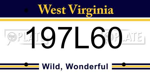 197L60 West Virginia License Plate