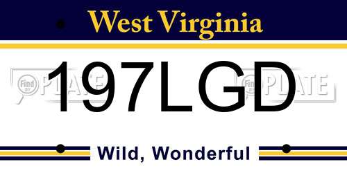 197LGD West Virginia License Plate