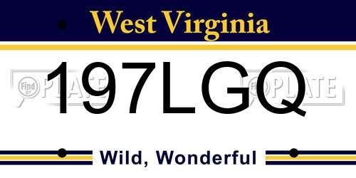 197LGQ West Virginia License Plate