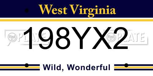 198YX2 West Virginia License Plate