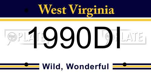 1990DI West Virginia License Plate