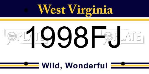 1998FJ West Virginia License Plate