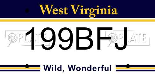 199BFJ West Virginia License Plate