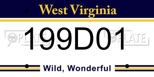 199D01 West Virginia License Plate