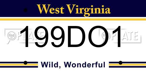 199DO1 West Virginia License Plate