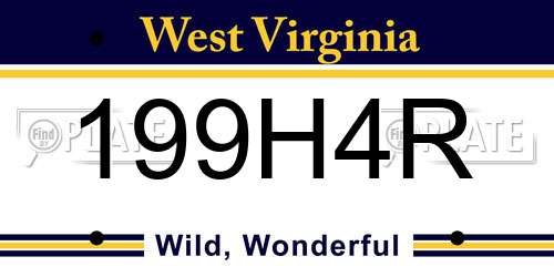 199H4R West Virginia License Plate