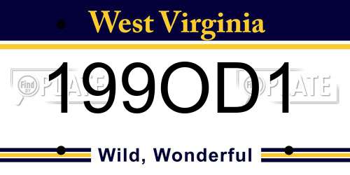 199OD1 West Virginia License Plate