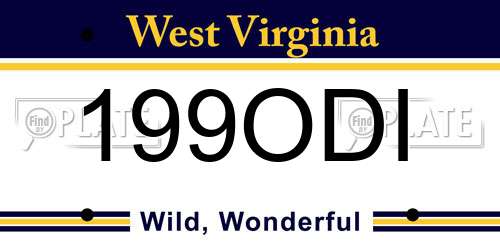 199ODI West Virginia License Plate