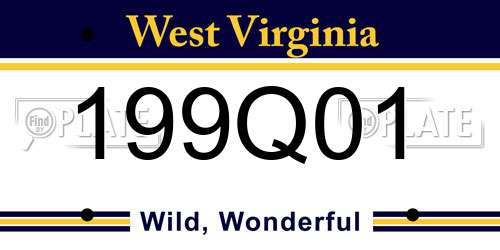199Q01 West Virginia License Plate