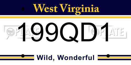 199QD1 West Virginia License Plate