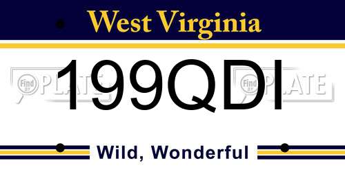 199QDI West Virginia License Plate