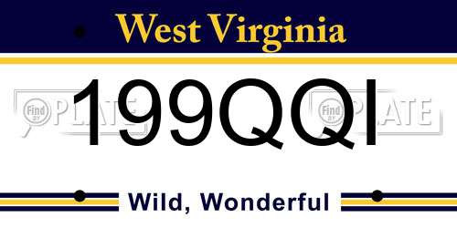 199QQI West Virginia License Plate
