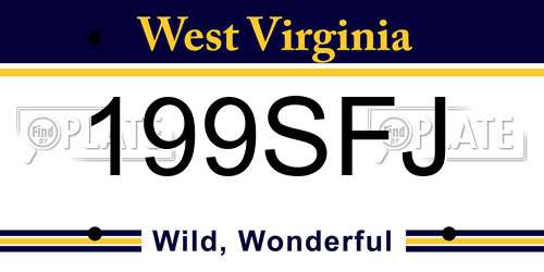 199SFJ West Virginia License Plate